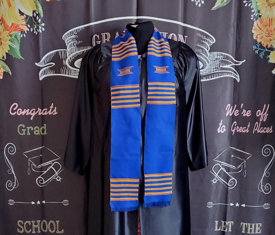 Custom Blue and Gold Kente Stoles