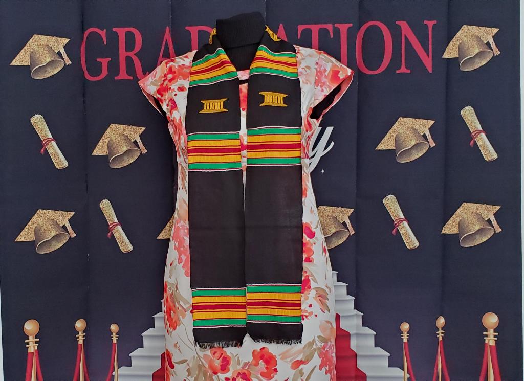 Personalized Black Graduation Kente