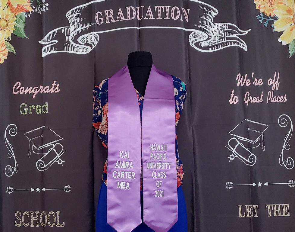 Custom Satin Purple Graduation Scarves