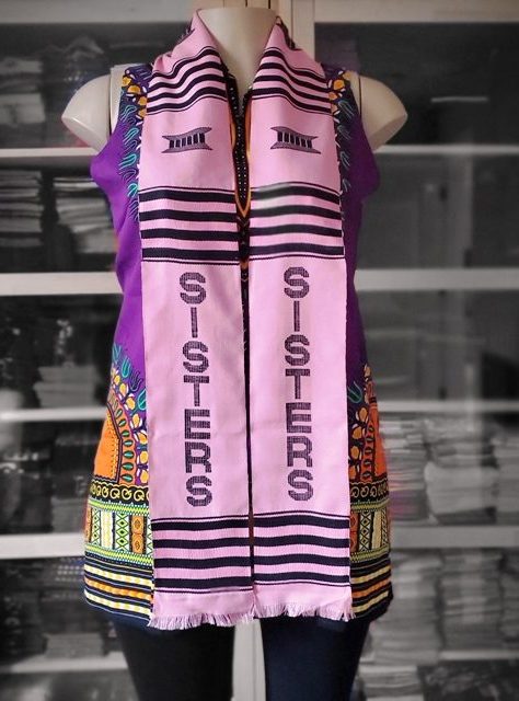 SISTERS Kente Stole Pink and Black