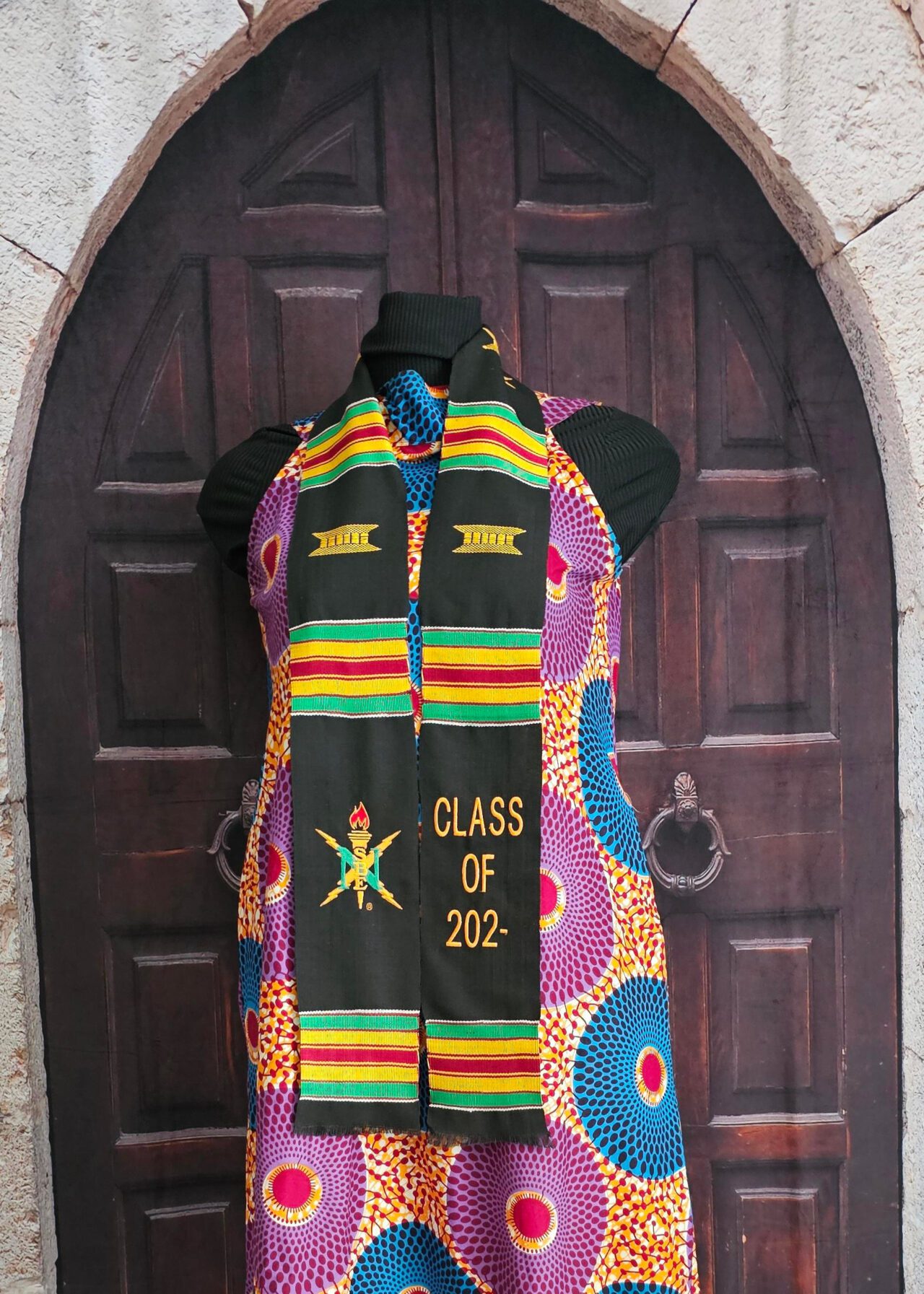 Nsbe Torch Logo 2024 Black Kente Stoles 