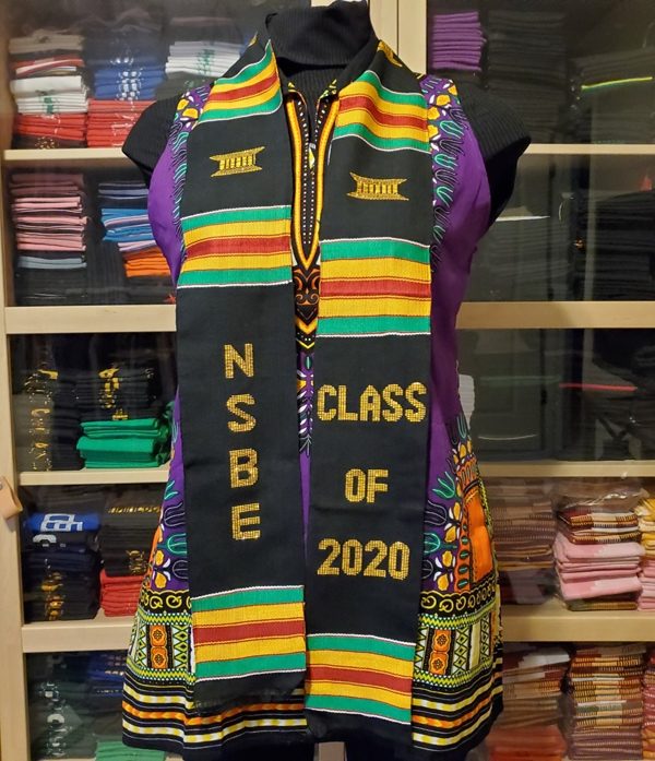 National Society of Black Engineers NSBE Graduation Kente Stoles. NSBE