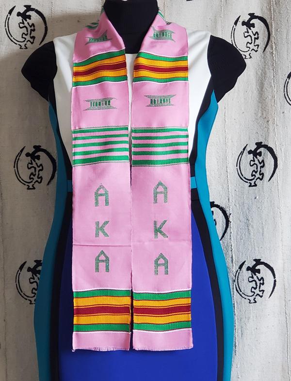 Alpha Kappa Alpha Kente Pink & Green African Colors