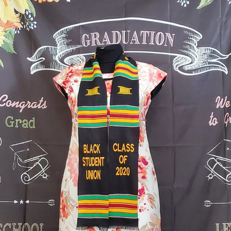 Black Student Union Graduation kente stoles made by African-import.com