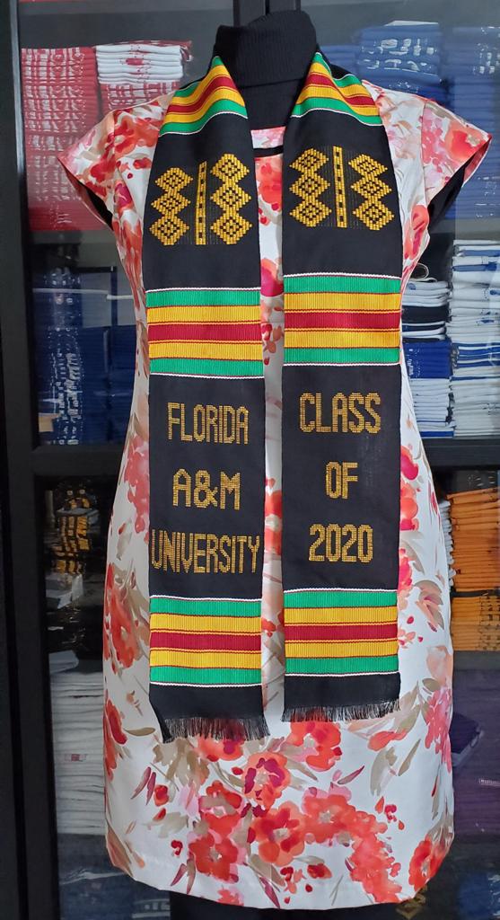 Florida A&M University graduation Kente stoles. African kente stoles