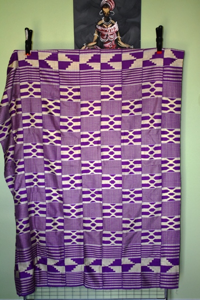 Pale Purple and Off White Kente Piece