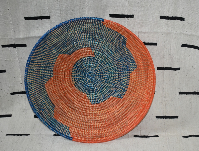 Senegal Basket Round Red and Blue
