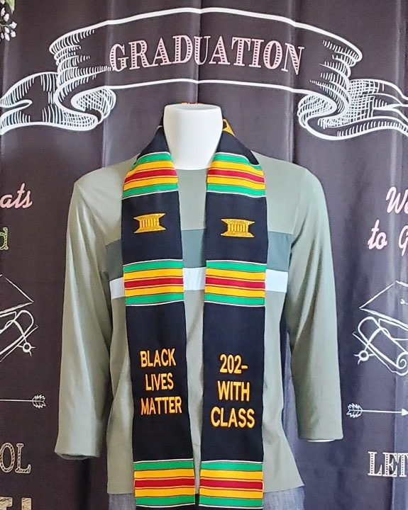 2024 With Class Black Lives Matter Kente Stoles | African Imports