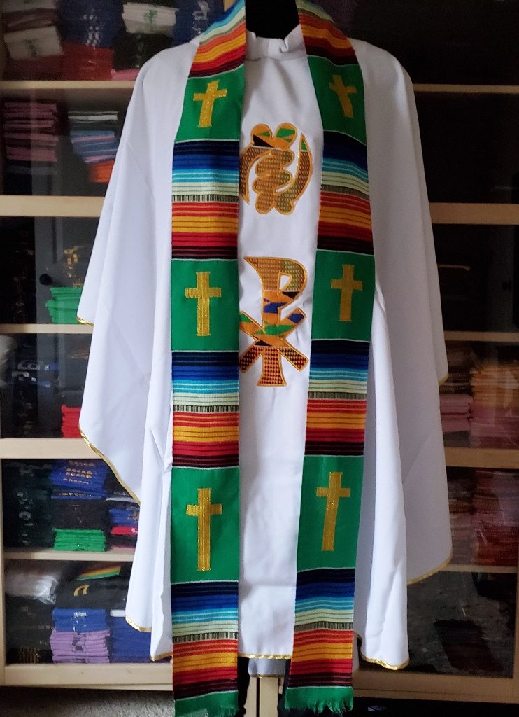 Clergy Kente Stole Green Multicultural