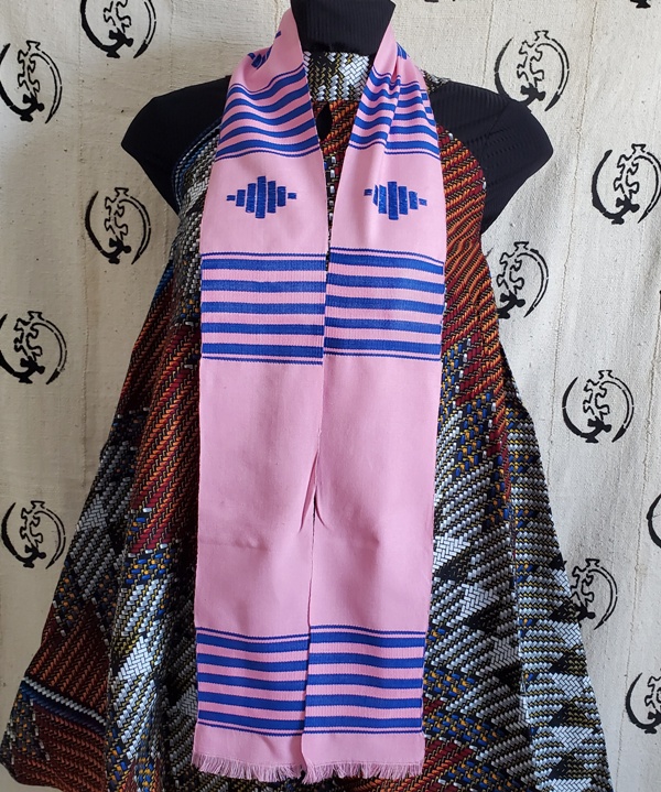 Custom Pink with Blue Kente Stoles