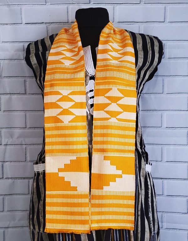 Gold and White Kente Stoles