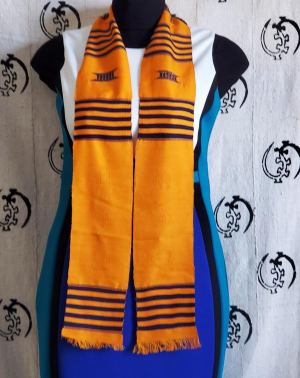Custom Gold and Navy Blue Kente Stoles