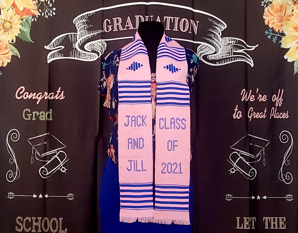 Jack and Jill Pink and Blue 2022 Kente Stoles