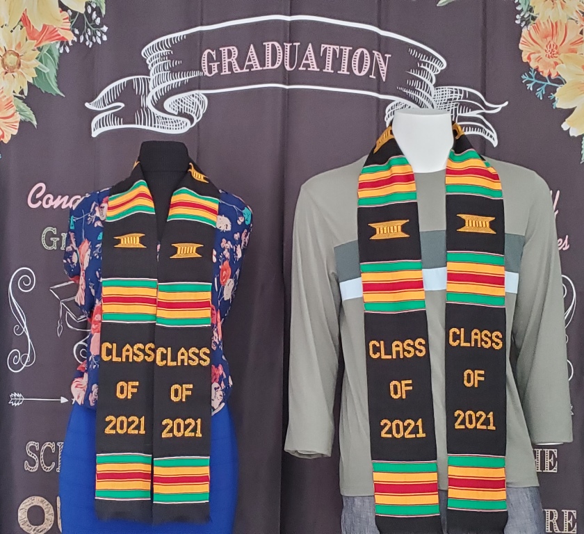Class of 2022 Graduation Kente Stoles Black