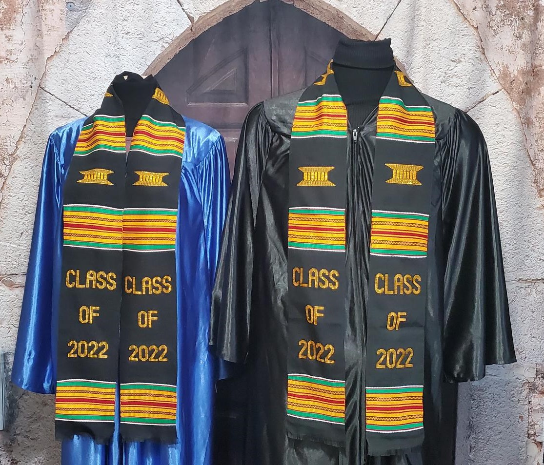 Class of 2023 Graduation Kente Stoles Black