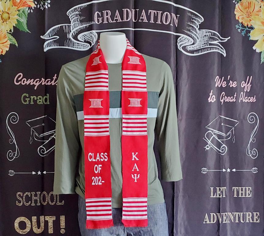 Kappa Alpha Psi Red Graduation Kente Stoles