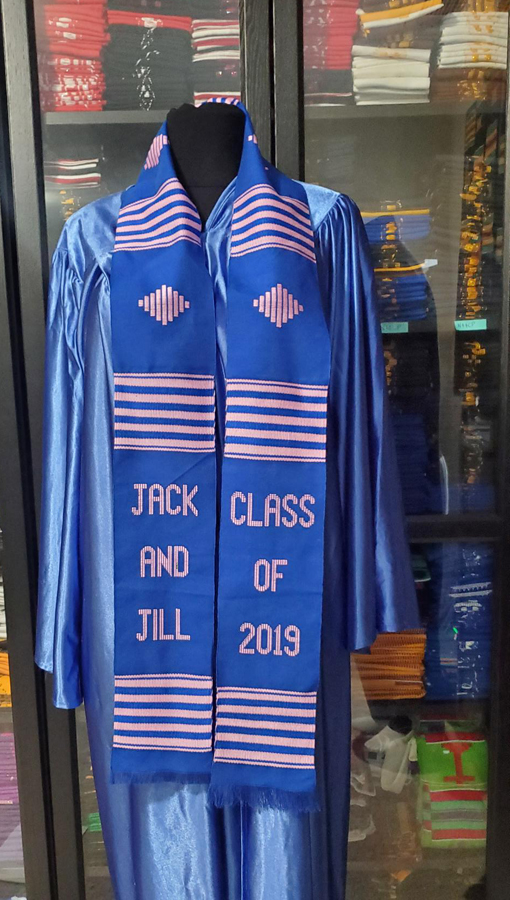 Jack and Jill Blue and Pink 2019 Kente Stoles