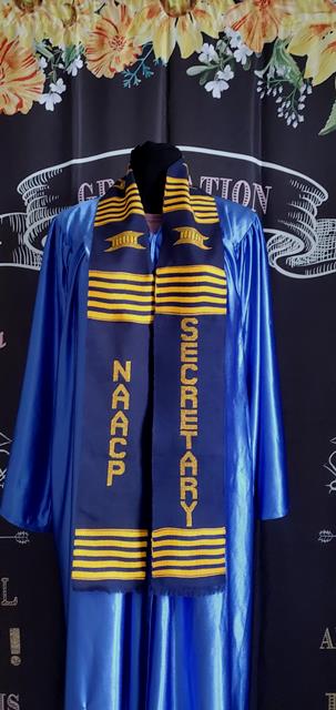 NAACP SECRETARY Navy Blue and Gold  Kente