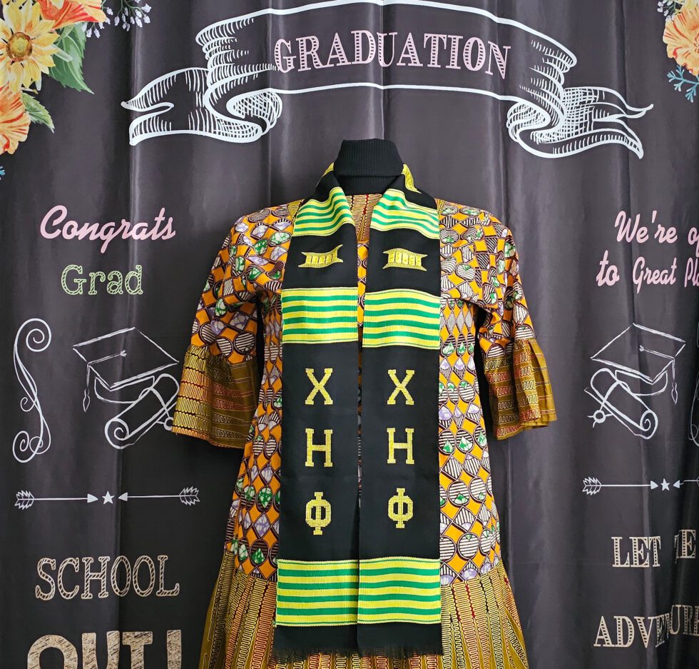 Chi Eta Phi Black Kente Stoles | African Imports