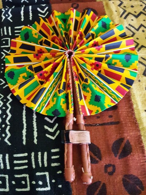 African Fabric Folding Fans