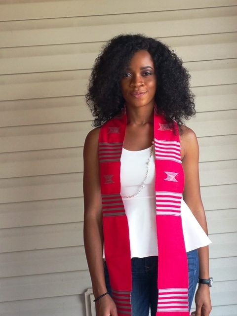 Custom Red and Gray Kente Stole