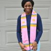 Pink Gray and Gold Kente Stole