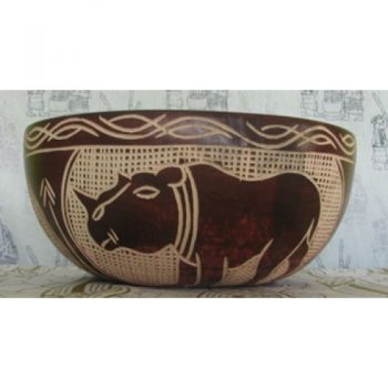 Decorated Wood Bowl 1