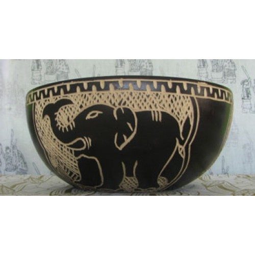 Decorated Wood Bowl 1